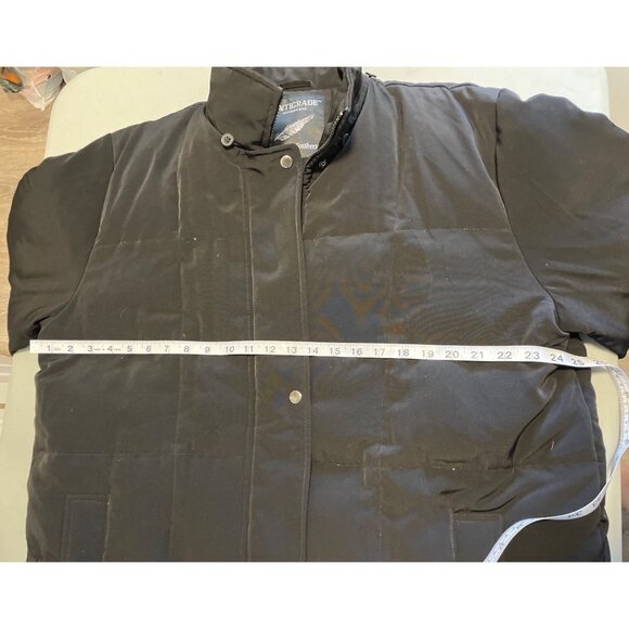 Centigrade Black Quilted Long Down Blend Filled Full Zip Coat Sz XL - Picture 7 of 14